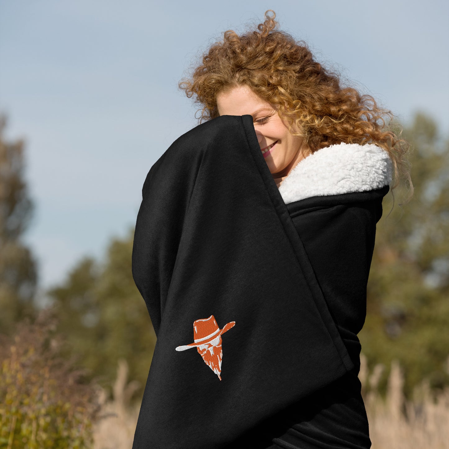 Premium Sherpa Blanket - Cowboy Skull
