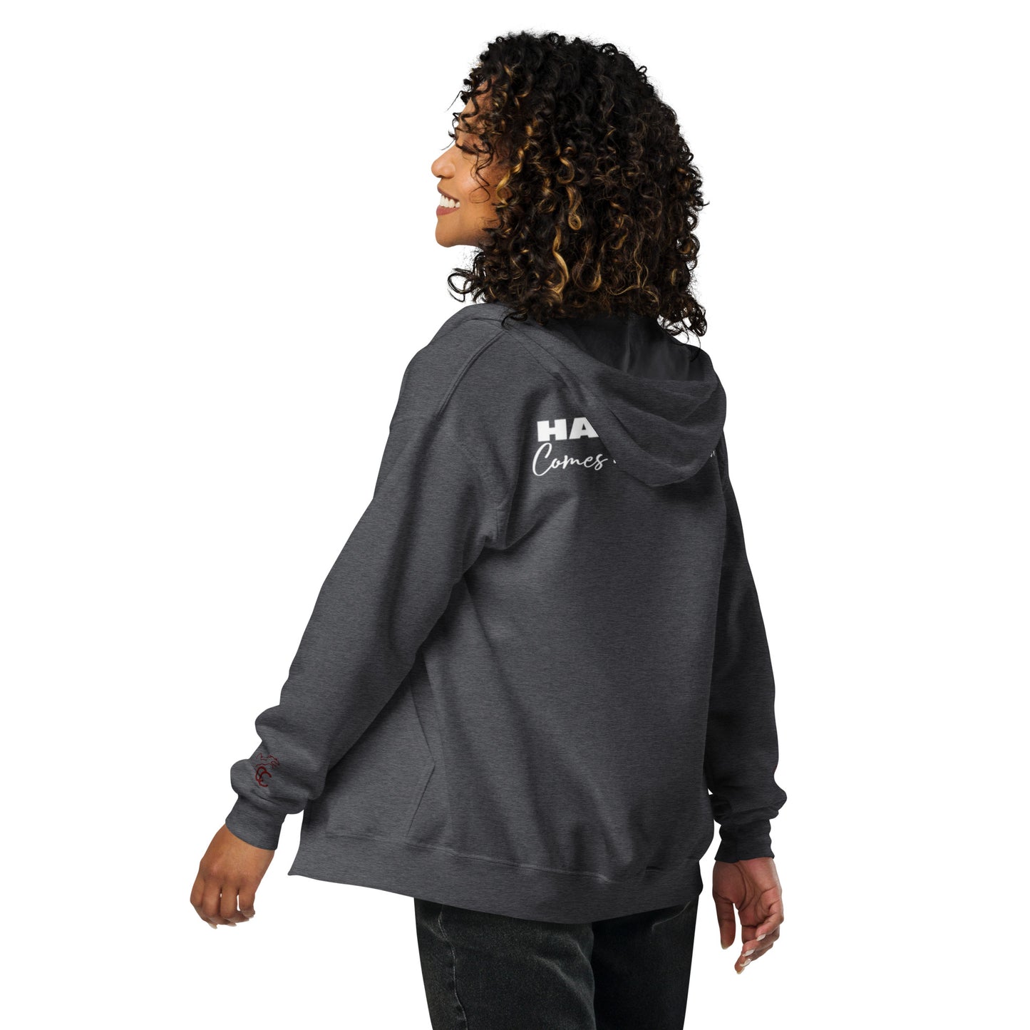 Barrel Racer - Happiness Comes at Full Speed - Unisex heavy blend zip hoodie