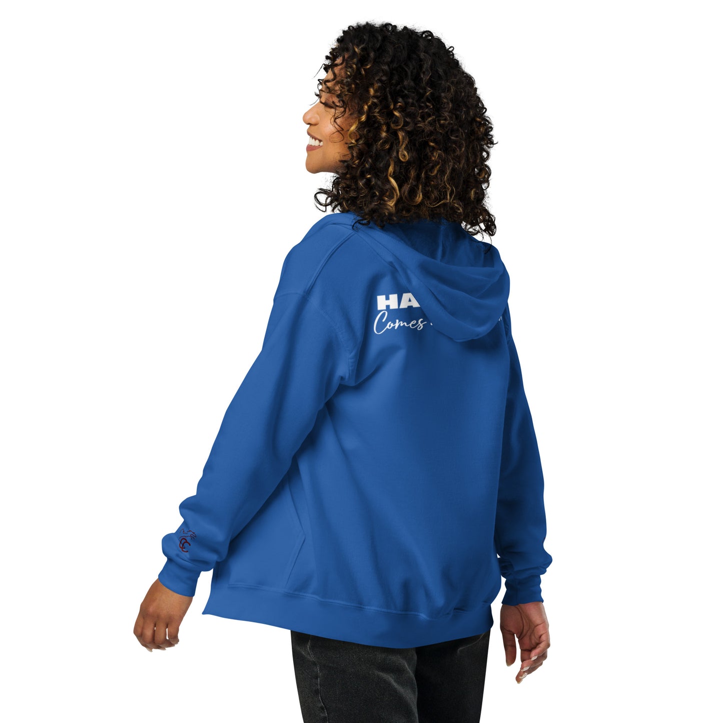 Barrel Racer - Happiness Comes at Full Speed - Unisex heavy blend zip hoodie