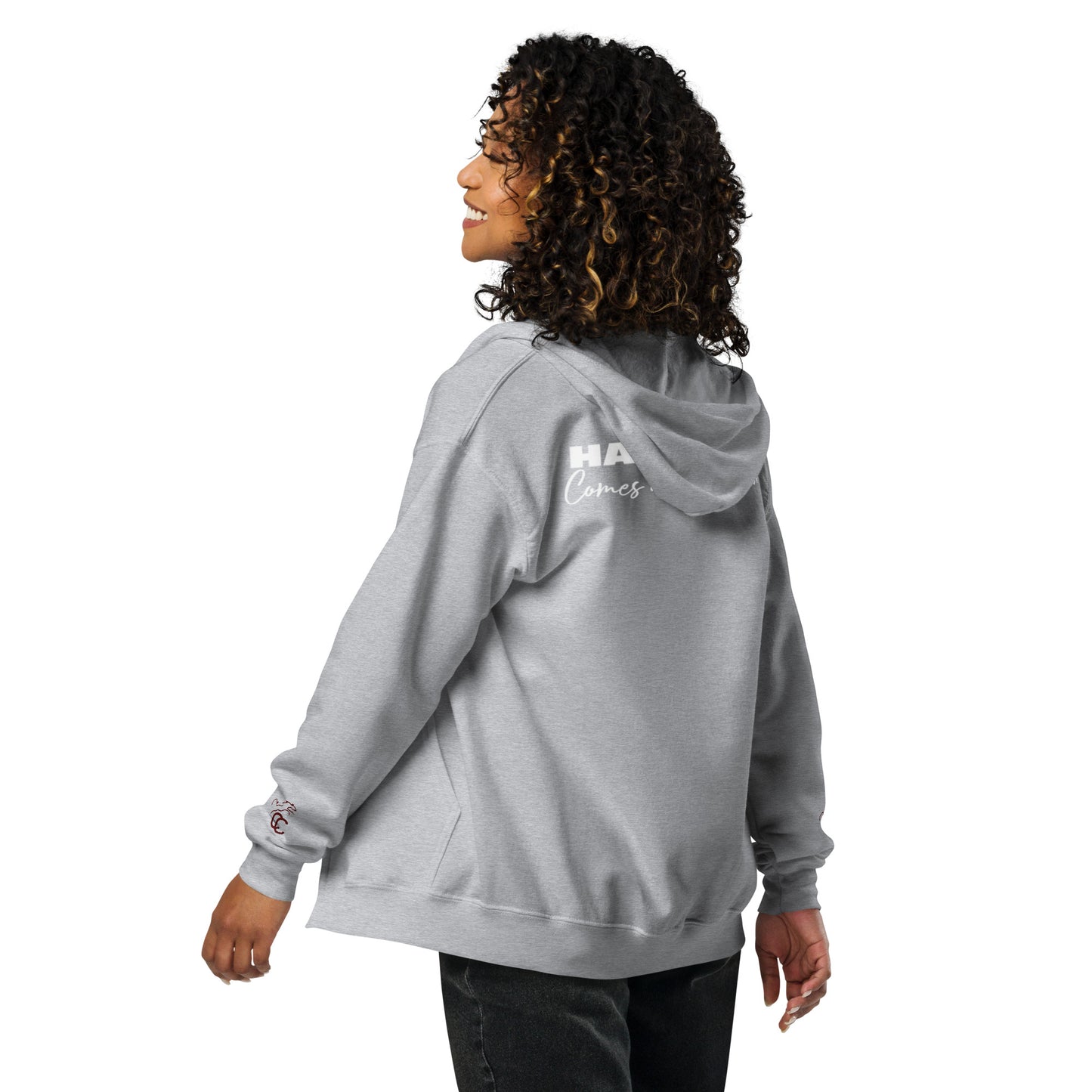 Barrel Racer - Happiness Comes at Full Speed - Unisex heavy blend zip hoodie