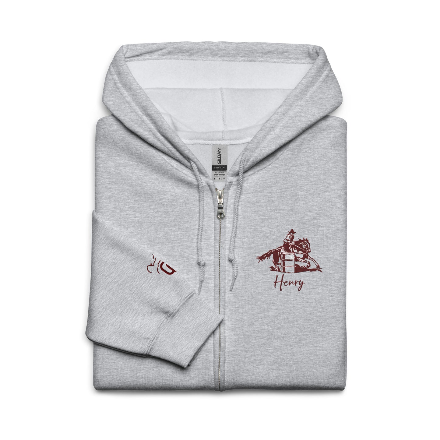 Barrel Racer - Happiness Comes at Full Speed - Unisex heavy blend zip hoodie