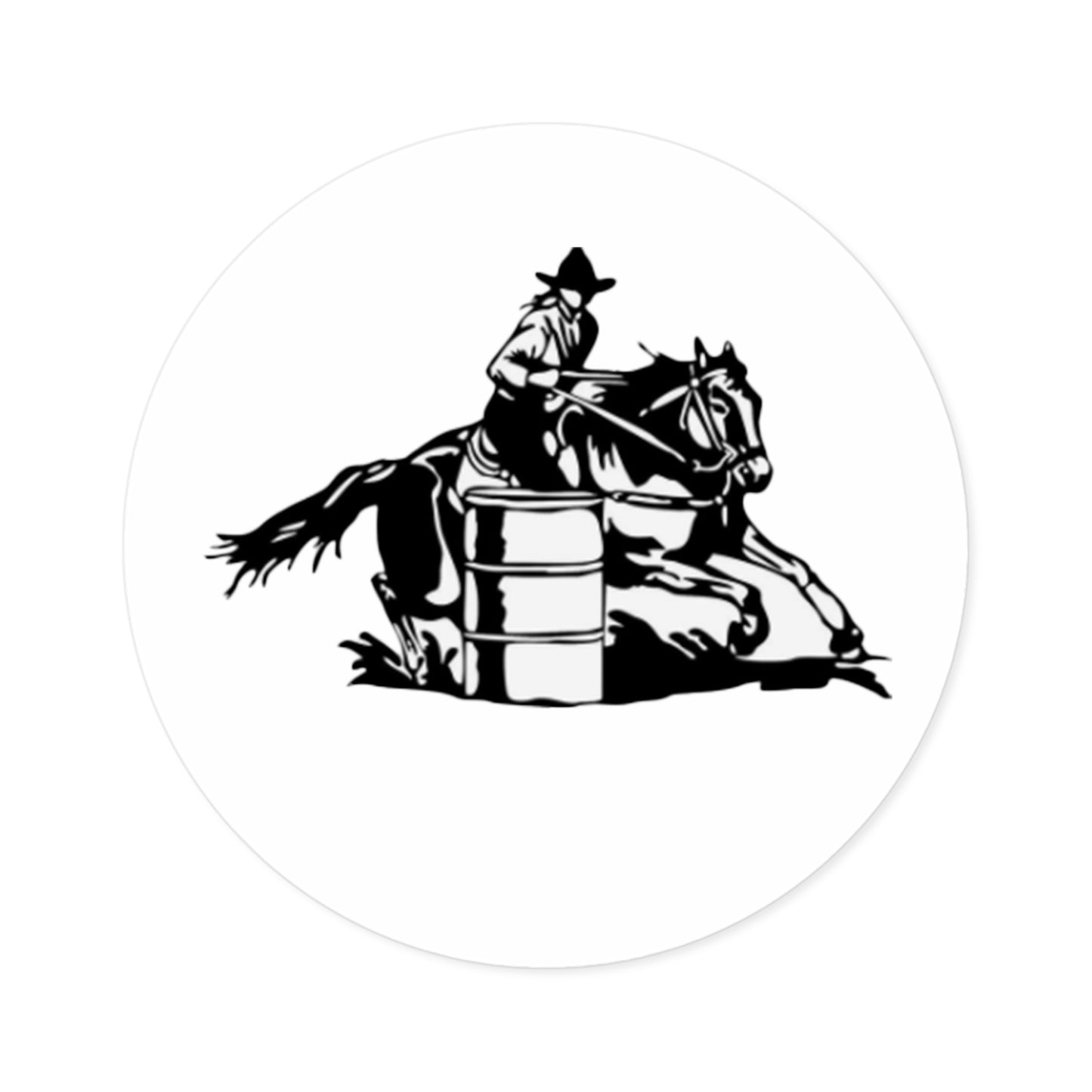 Barrel Racer\Round Stickers - Indoor\Outdoor