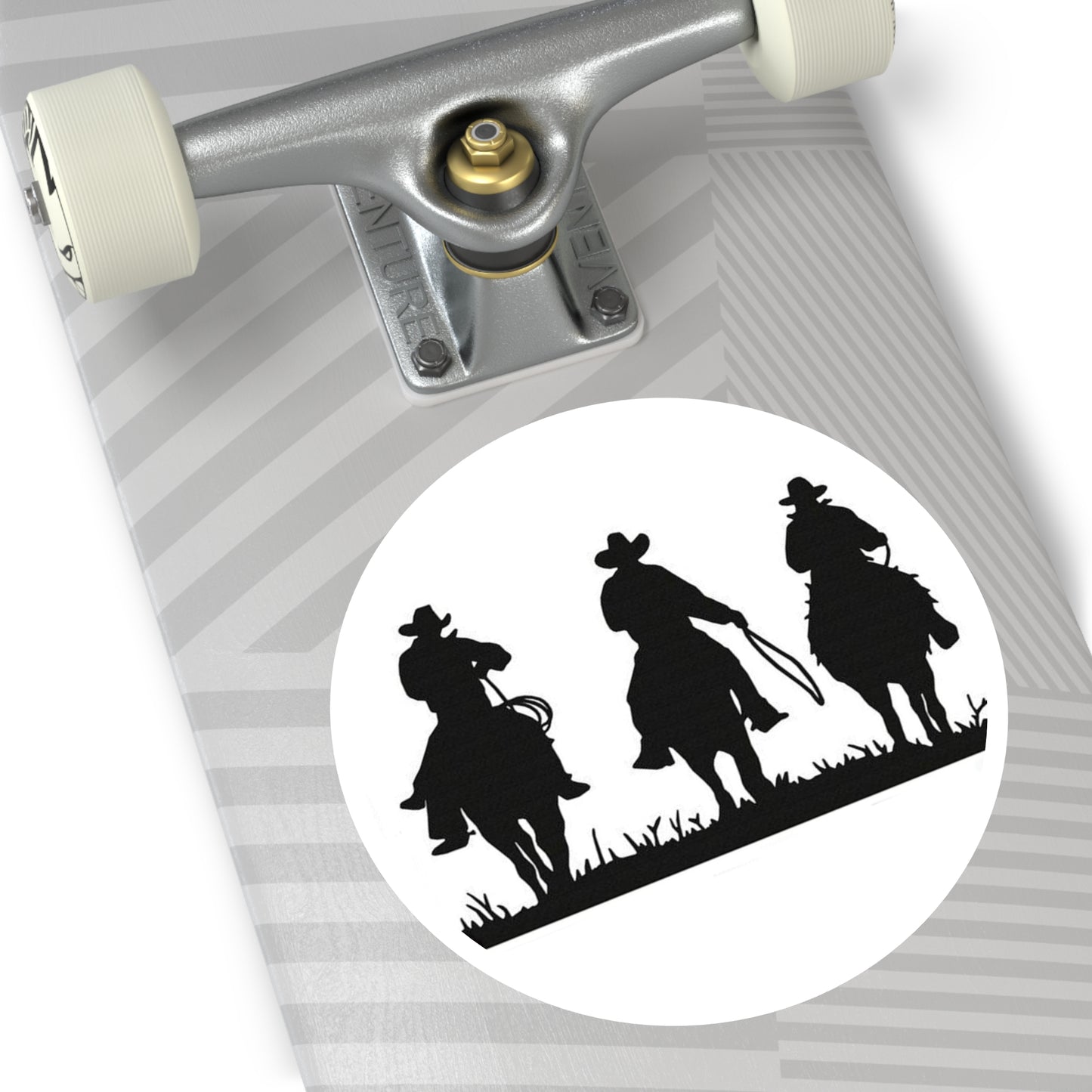 3 Cowboys/Round Stickers - Indoor\Outdoor