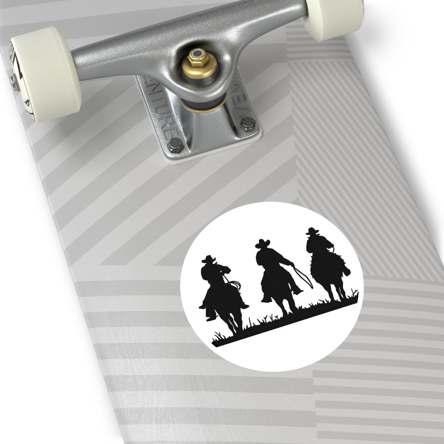 3 Cowboys/Round Stickers - Indoor\Outdoor