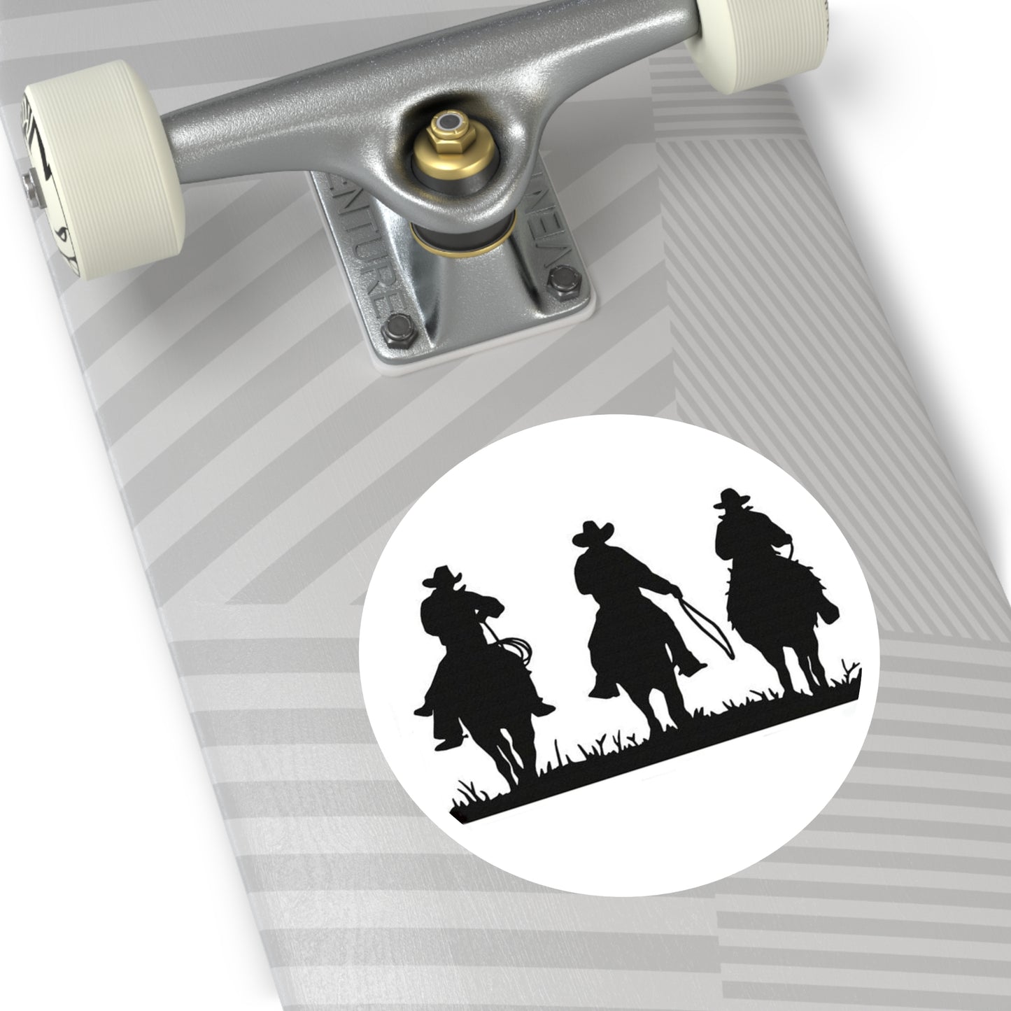 3 Cowboys/Round Stickers - Indoor\Outdoor