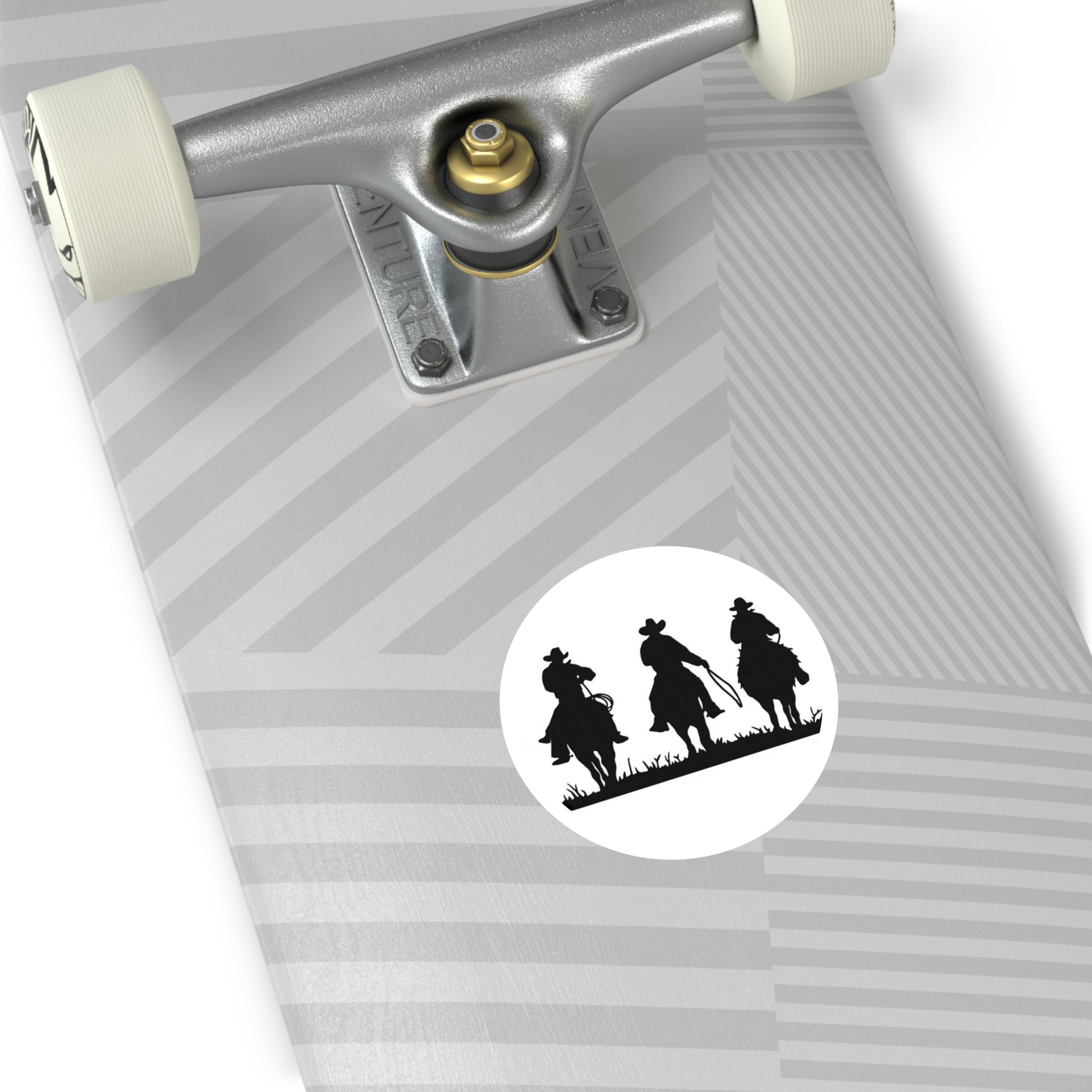 3 Cowboys/Round Stickers - Indoor\Outdoor - doublecranchllc