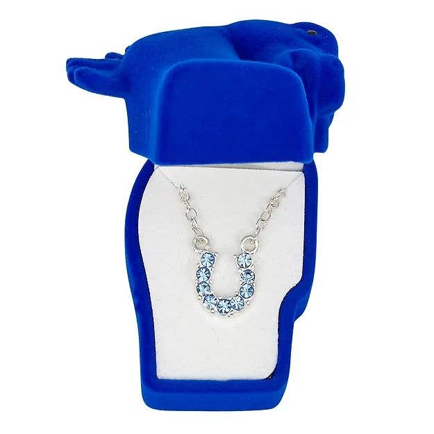 Blue Horse Lover Gift Bundle — Bag, Necklace, Sticker & Socks