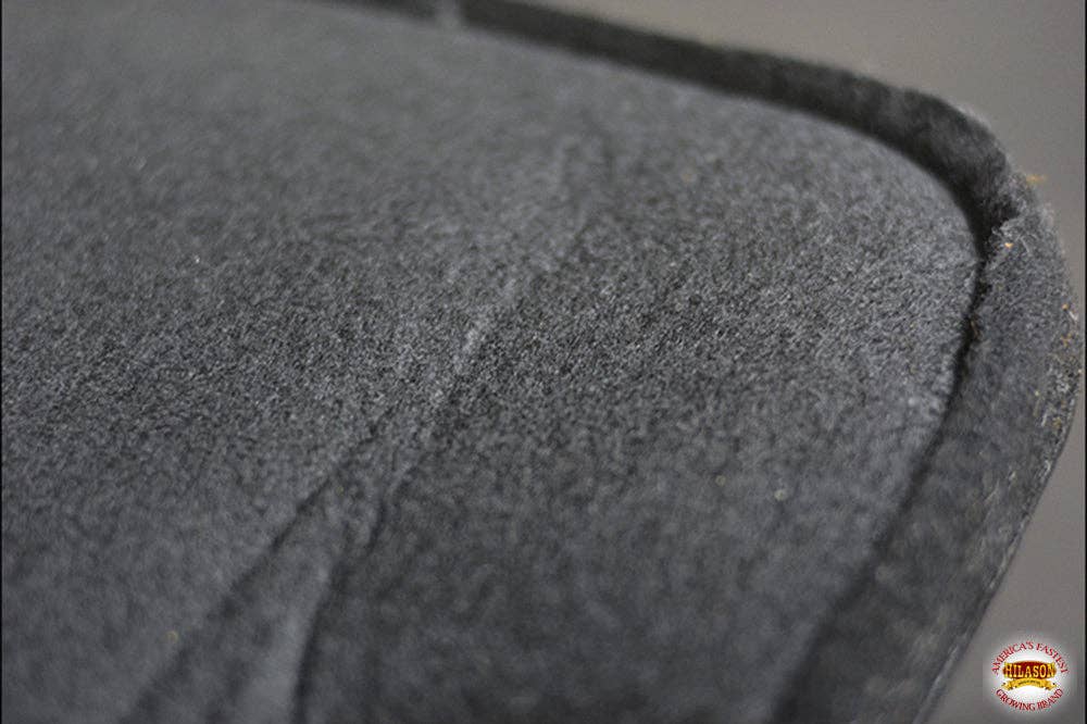Western Wool Felt Horse Saddle Pad With Leather Border Black