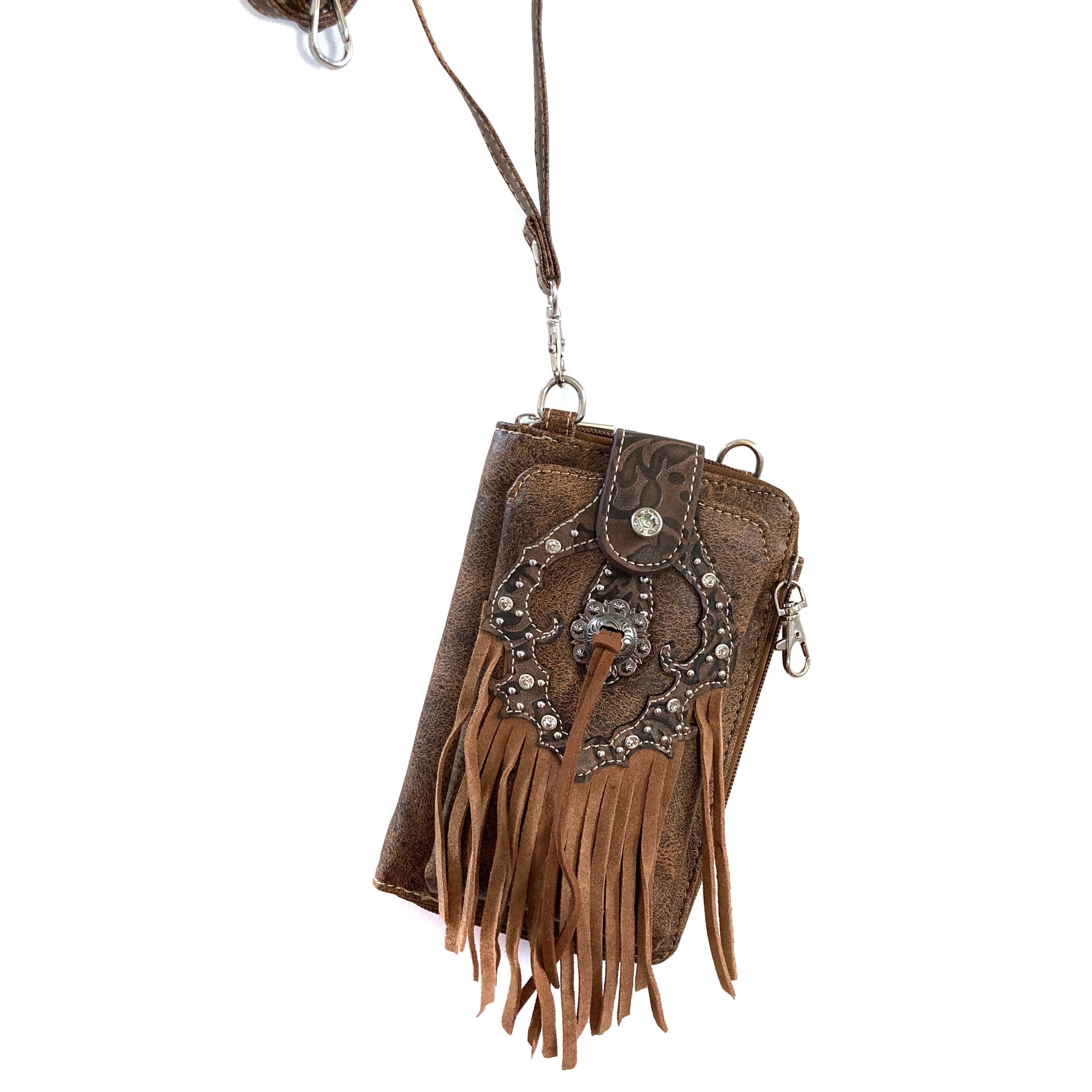 Western Fringe Women's Crossbody Phone Wallet