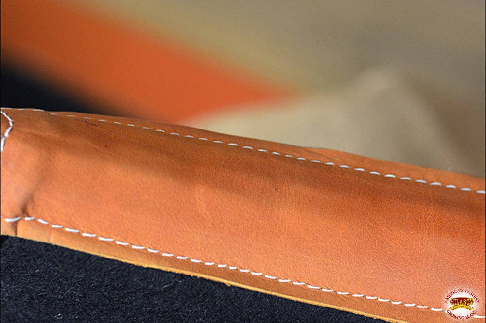 Western Wool Felt Horse Saddle Pad With Leather Border Black