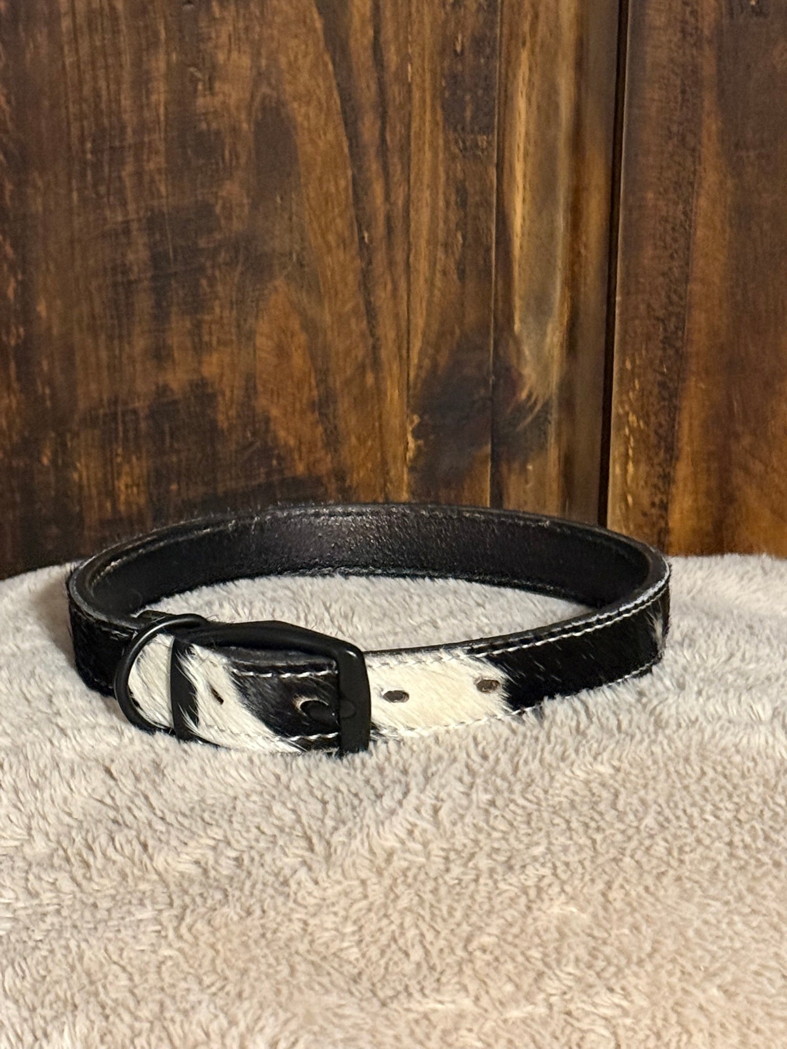 Handmade Hair-on-Hide Dog Collar — Made to Order