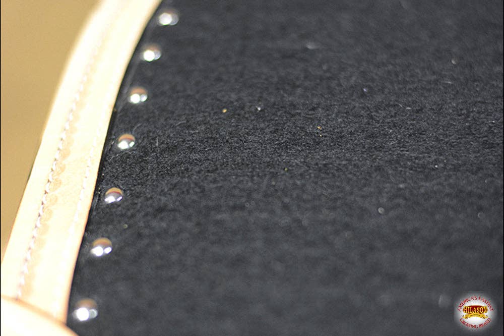 Western Wool Felt Horse Saddle Pad With Leather Border Black