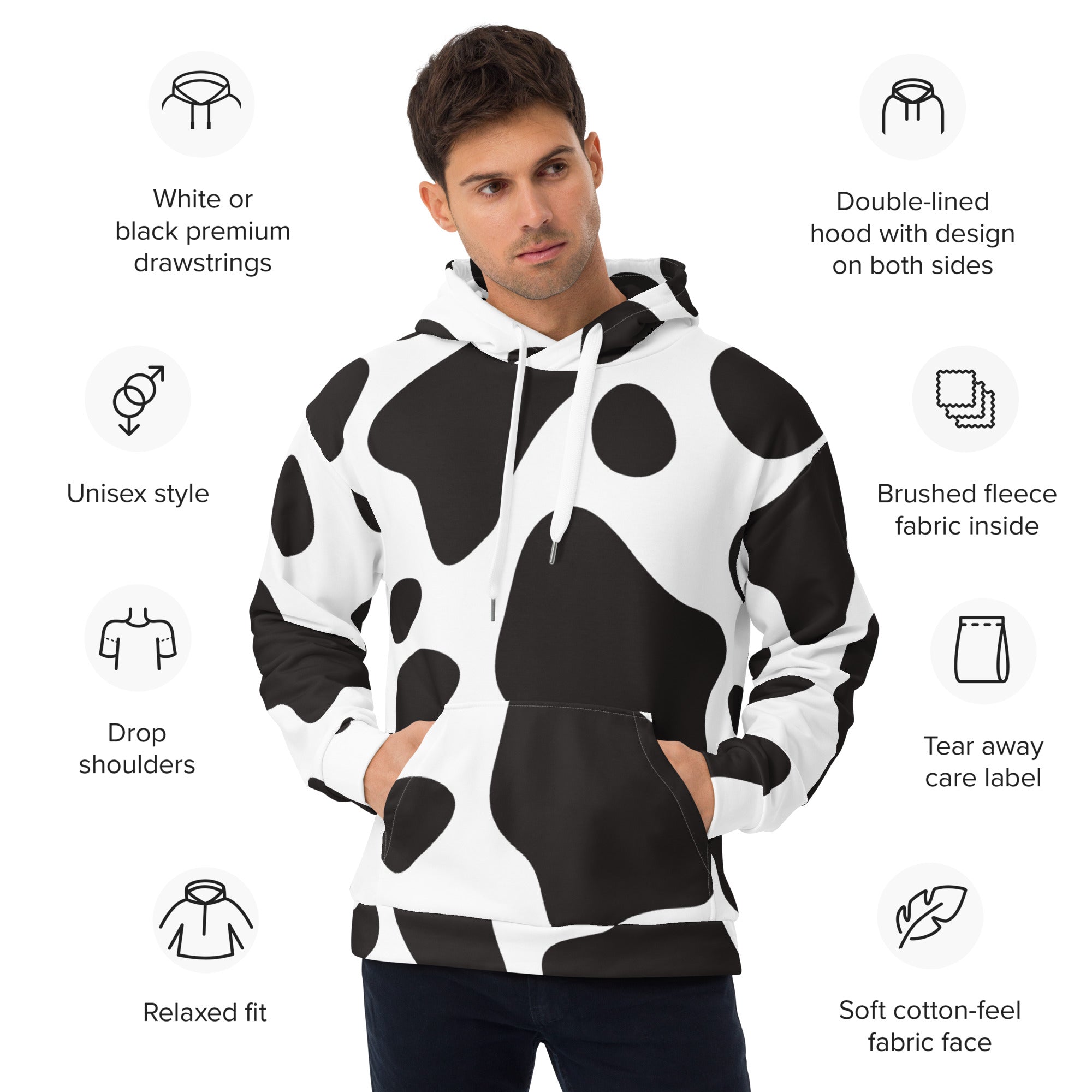 The most popular Cow pattern on a Hoodie