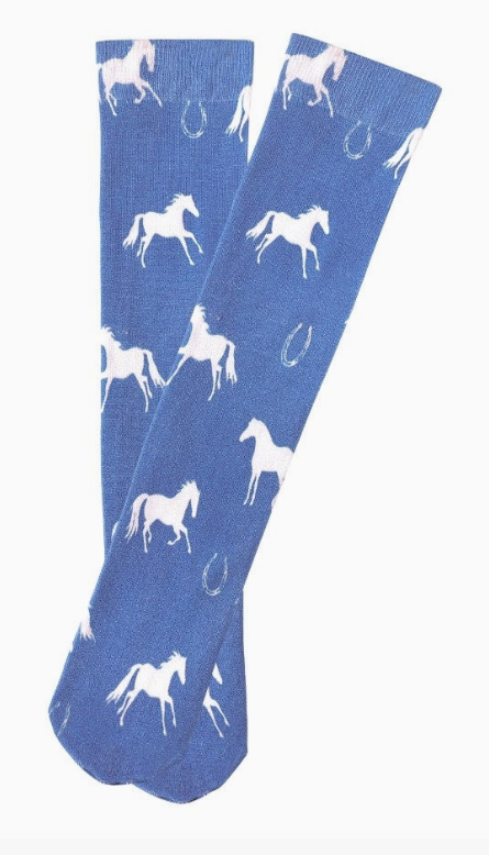 Blue Horse Lover Gift Bundle — Bag, Necklace, Sticker & Socks