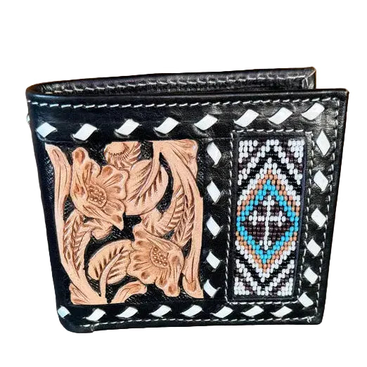The Beaded Cross Leather Men's Wallet