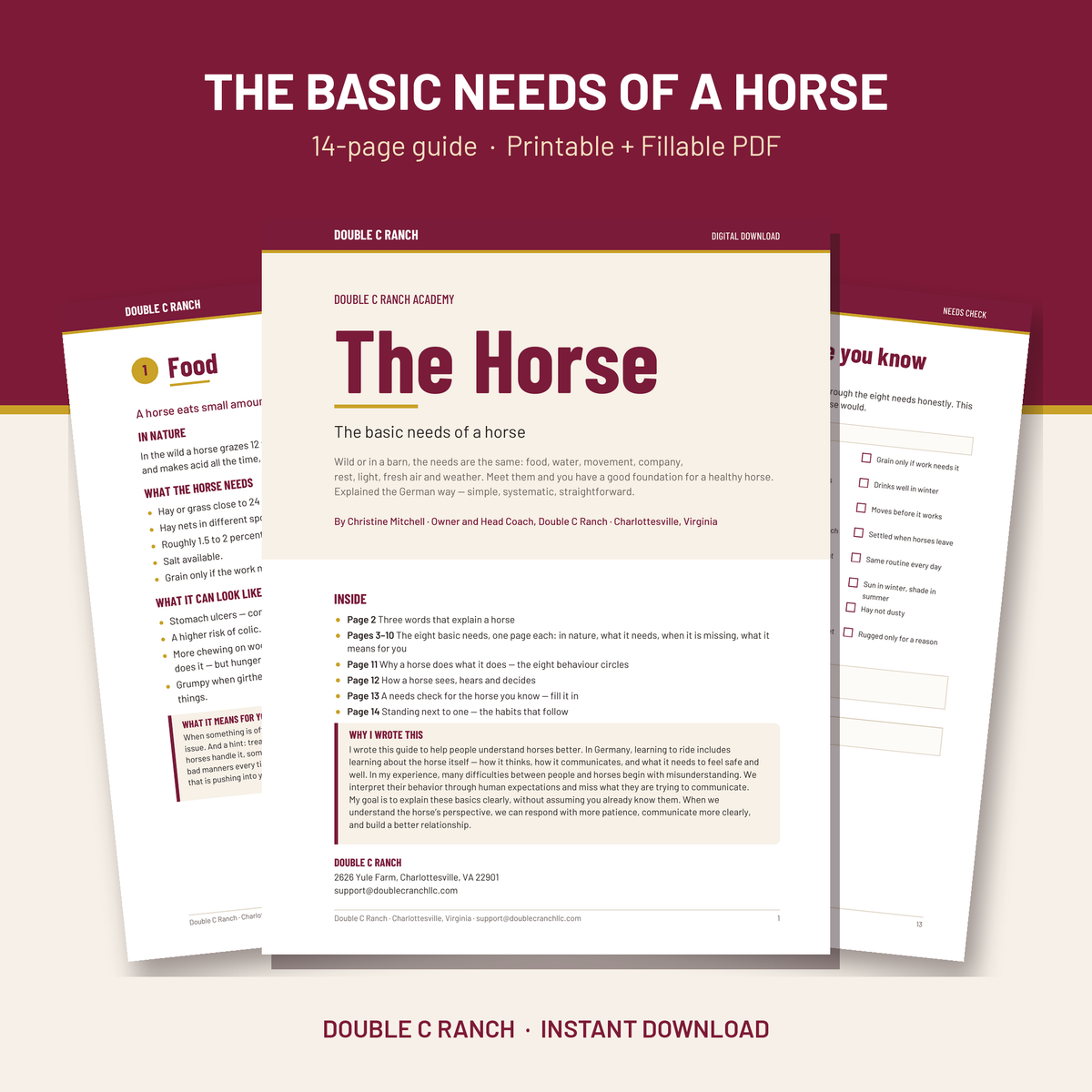 The Horse — The Basic Needs of a Horse (Digital Download)