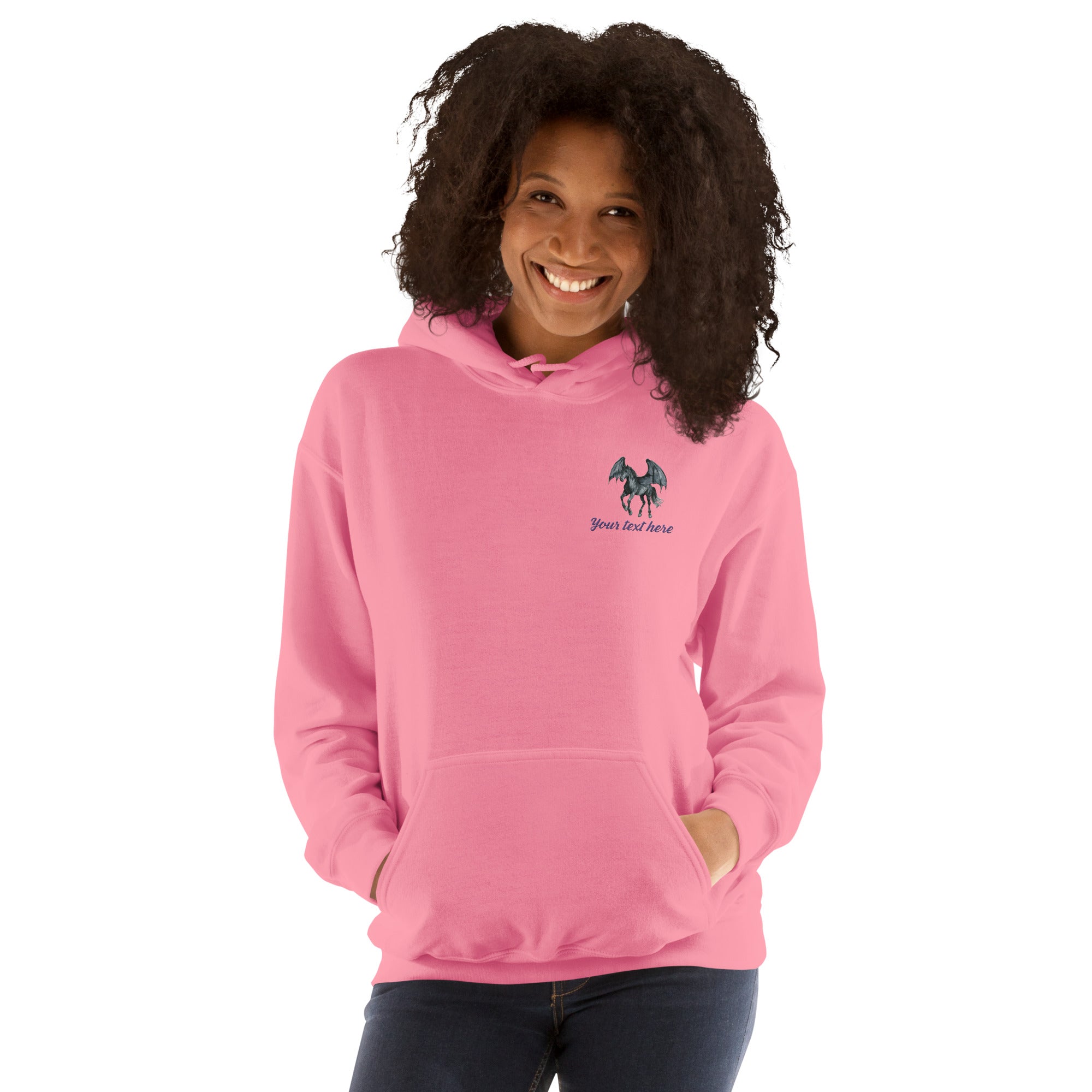 Customizable Western Spooky Hoodie | Embroidered Front & Day of the Dead Cowgirl Back Design - view 60