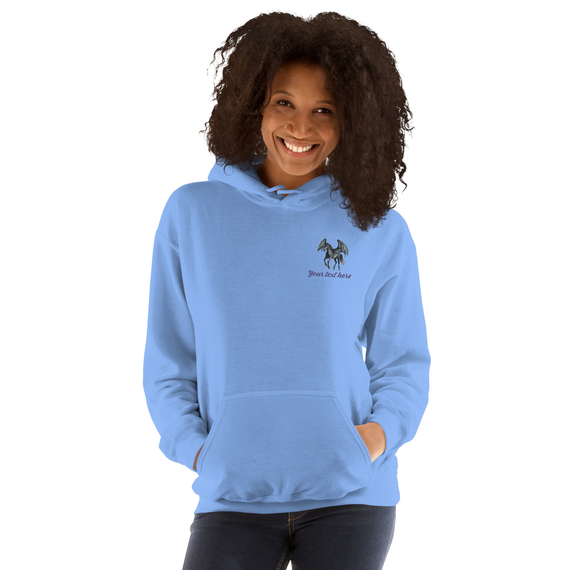 Customizable Western Spooky Hoodie | Embroidered Front & Day of the Dead Cowgirl Back Design - view 54