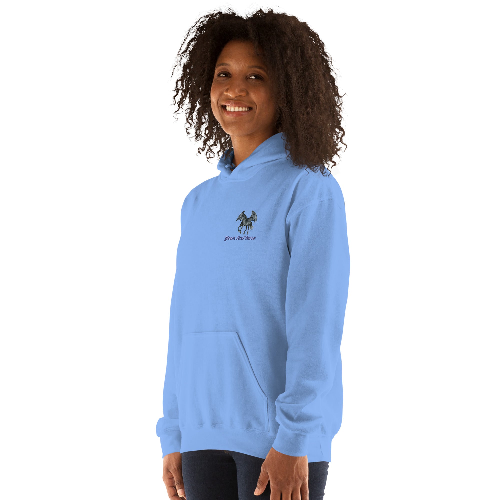 Customizable Western Spooky Hoodie | Embroidered Front & Day of the Dead Cowgirl Back Design - view 56