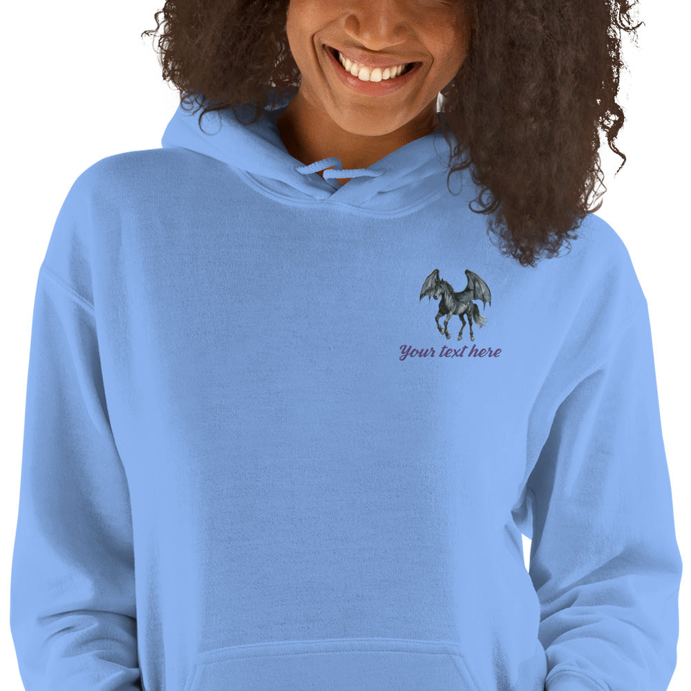 Customizable Western Spooky Hoodie | Embroidered Front & Day of the Dead Cowgirl Back Design - view 1