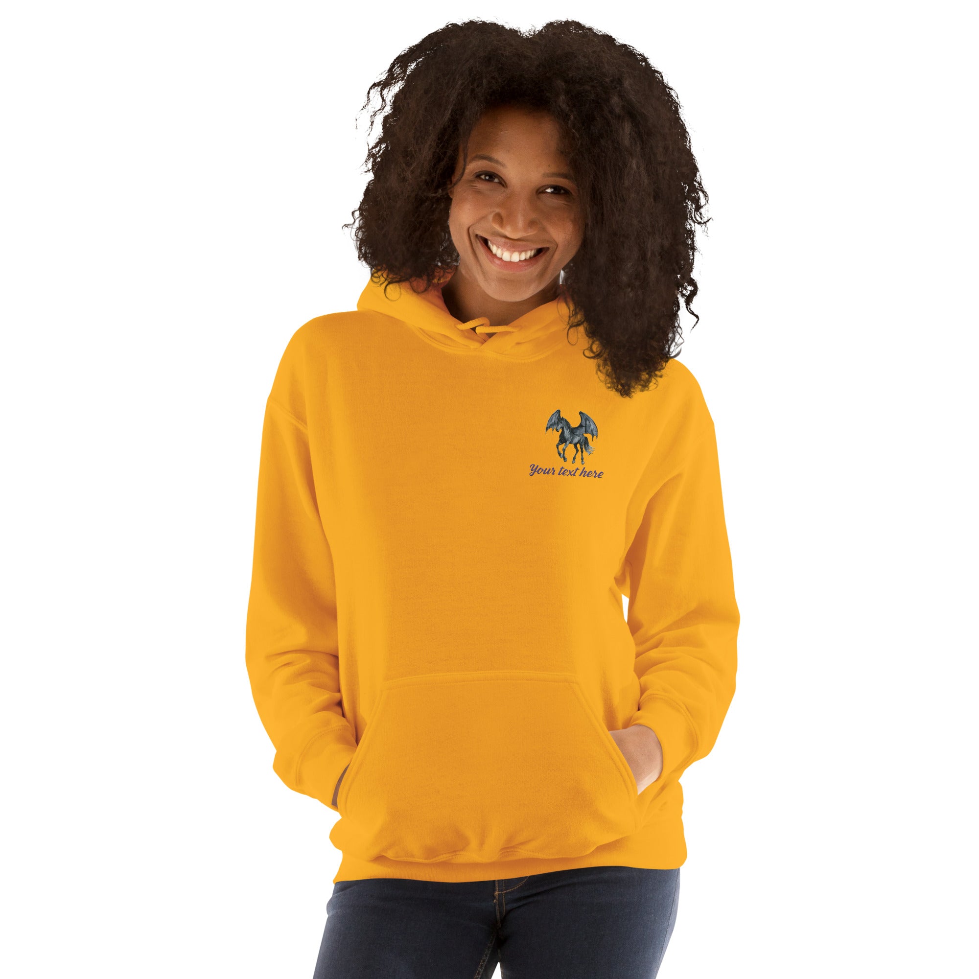 Customizable Western Spooky Hoodie | Embroidered Front & Day of the Dead Cowgirl Back Design - view 3