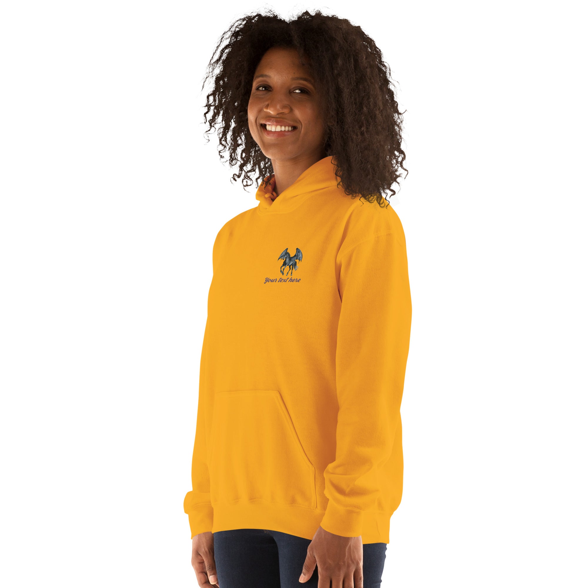 Customizable Western Spooky Hoodie | Embroidered Front & Day of the Dead Cowgirl Back Design - view 68