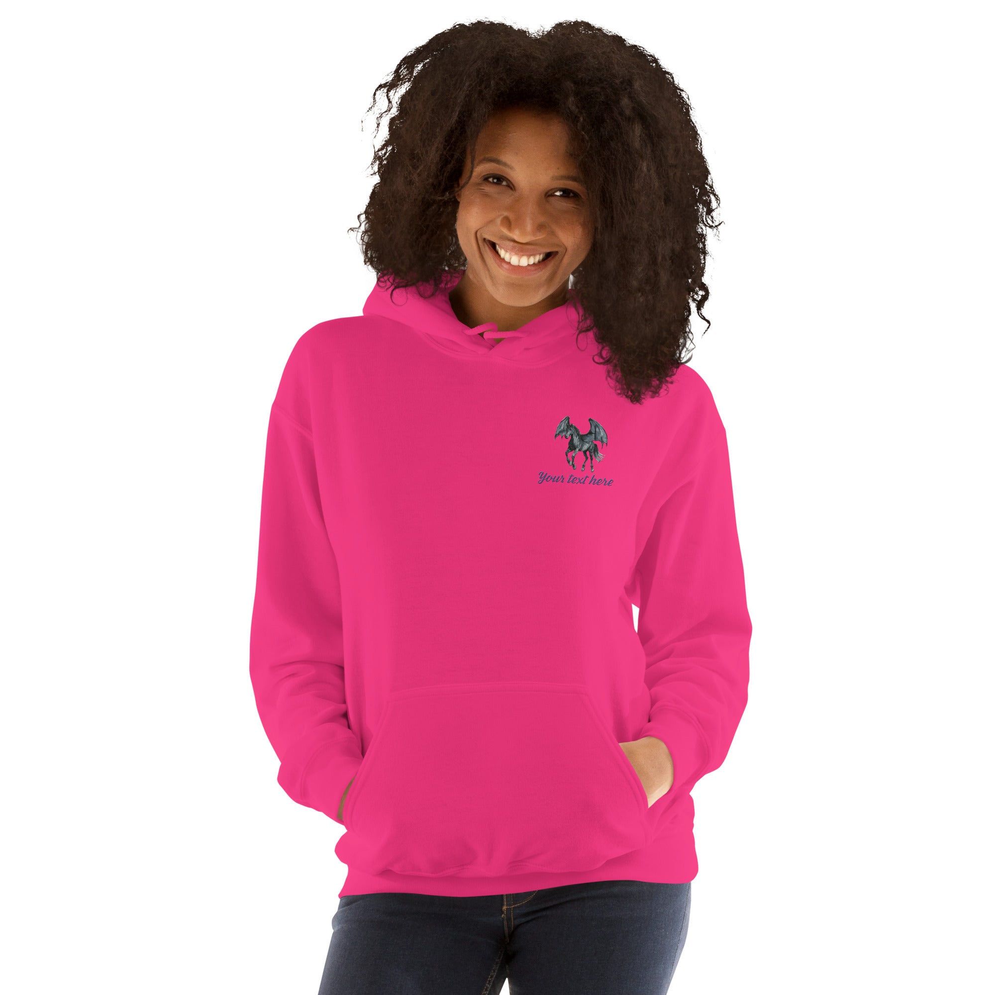 Customizable Western Spooky Hoodie | Embroidered Front & Day of the Dead Cowgirl Back Design - view 26