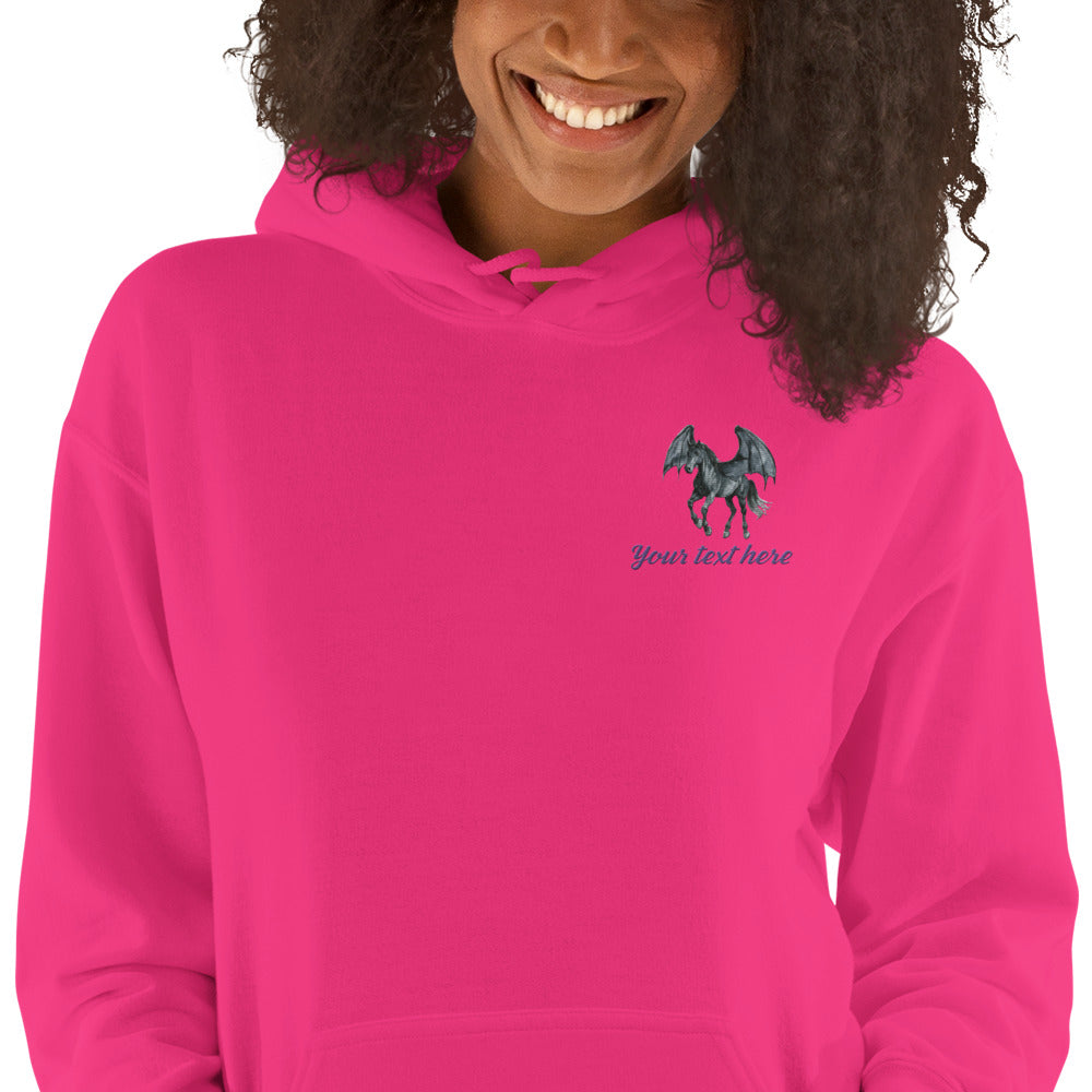 Customizable Western Spooky Hoodie | Embroidered Front & Day of the Dead Cowgirl Back Design - view 27