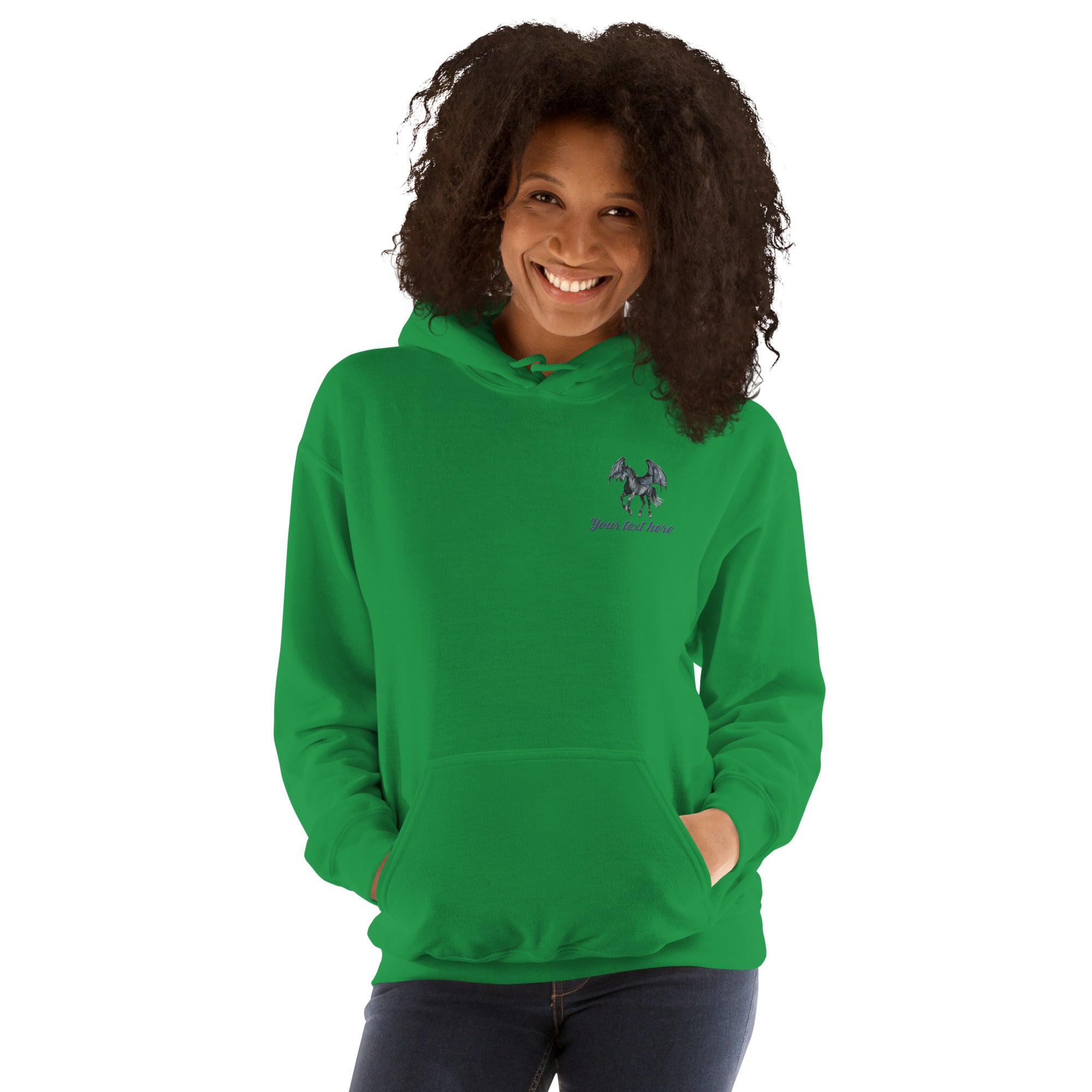 Customizable Western Spooky Hoodie | Embroidered Front & Day of the Dead Cowgirl Back Design - view 33