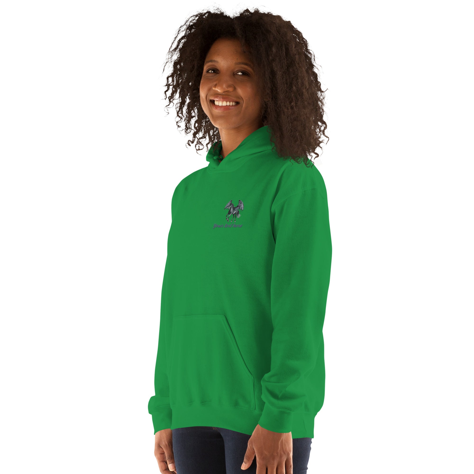 Customizable Western Spooky Hoodie | Embroidered Front & Day of the Dead Cowgirl Back Design - view 37
