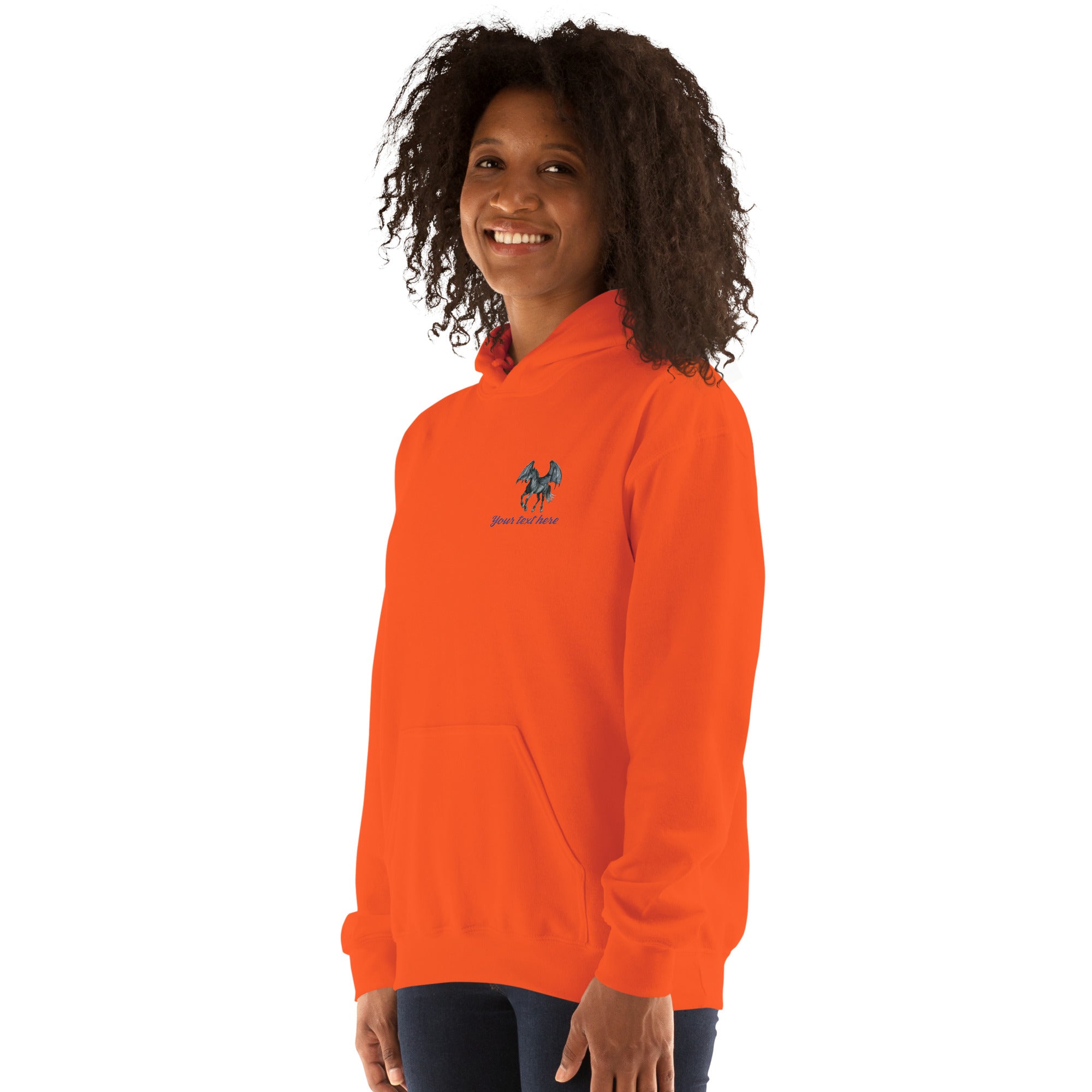 Customizable Western Spooky Hoodie | Embroidered Front & Day of the Dead Cowgirl Back Design - view 43