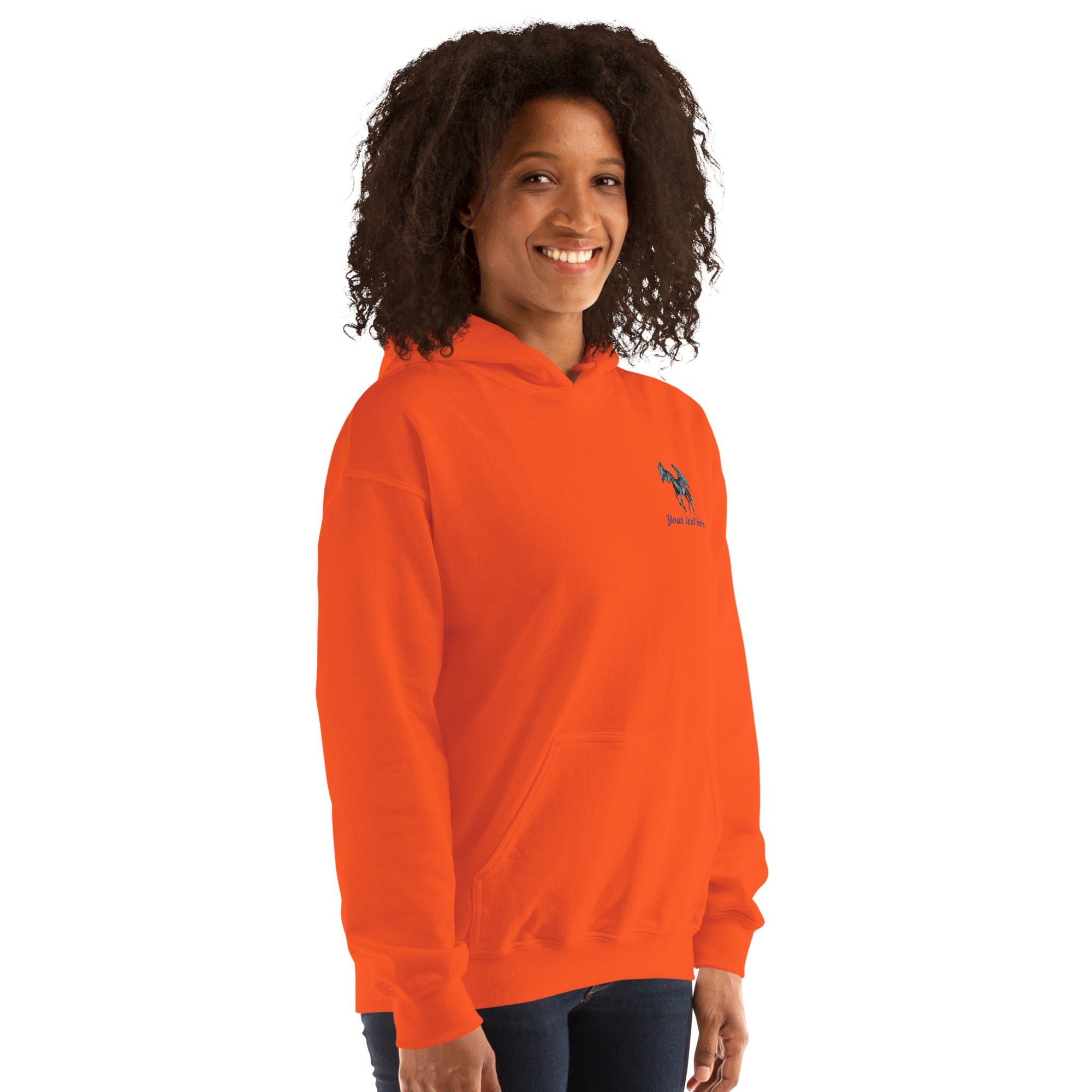 Customizable Western Spooky Hoodie | Embroidered Front & Day of the Dead Cowgirl Back Design - view 45