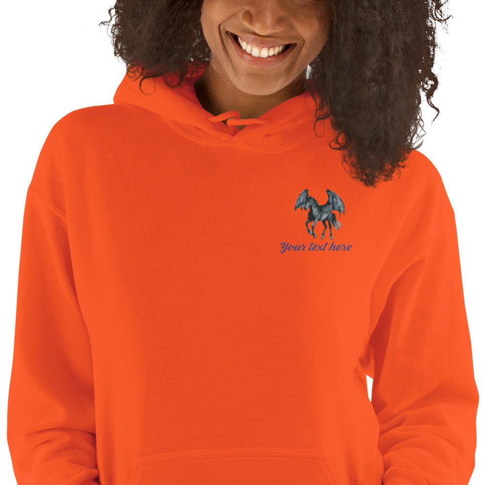 Customizable Western Spooky Hoodie | Embroidered Front & Day of the Dead Cowgirl Back Design - view 46