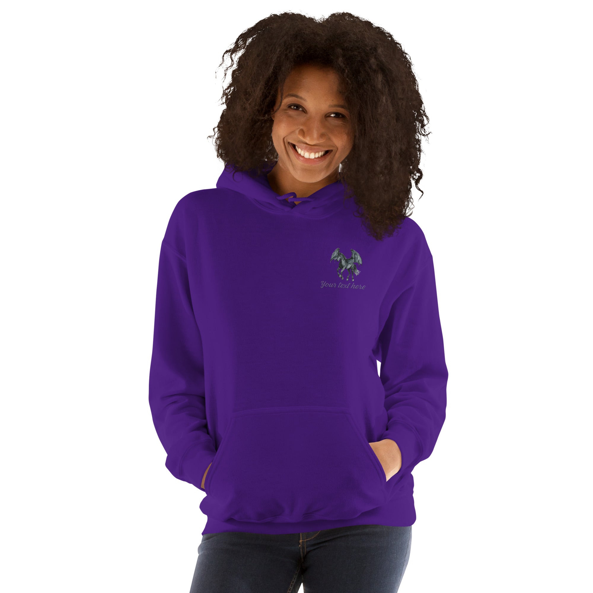 Customizable Western Spooky Hoodie | Embroidered Front & Day of the Dead Cowgirl Back Design - view 5