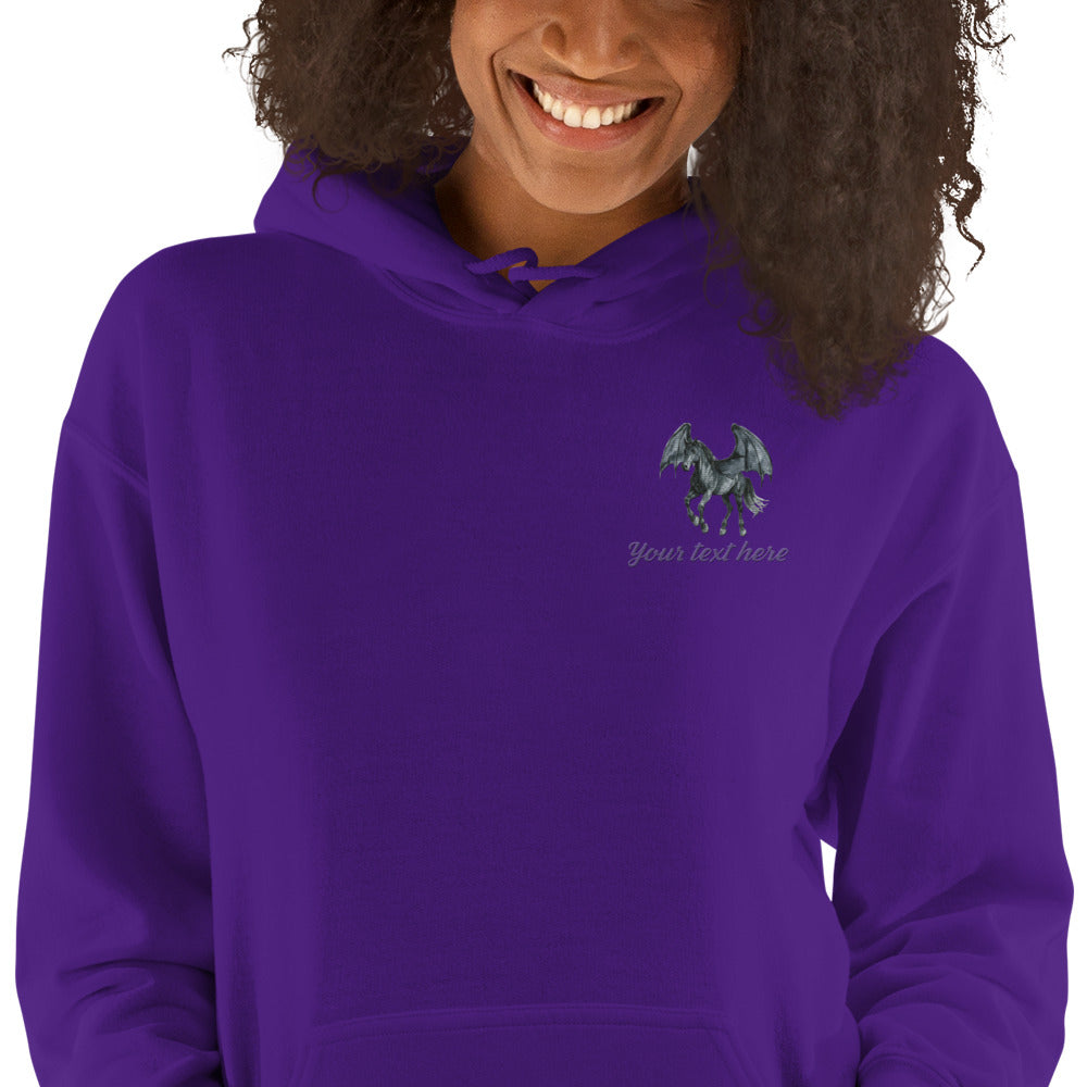 Customizable Western Spooky Hoodie | Embroidered Front & Day of the Dead Cowgirl Back Design - view 7