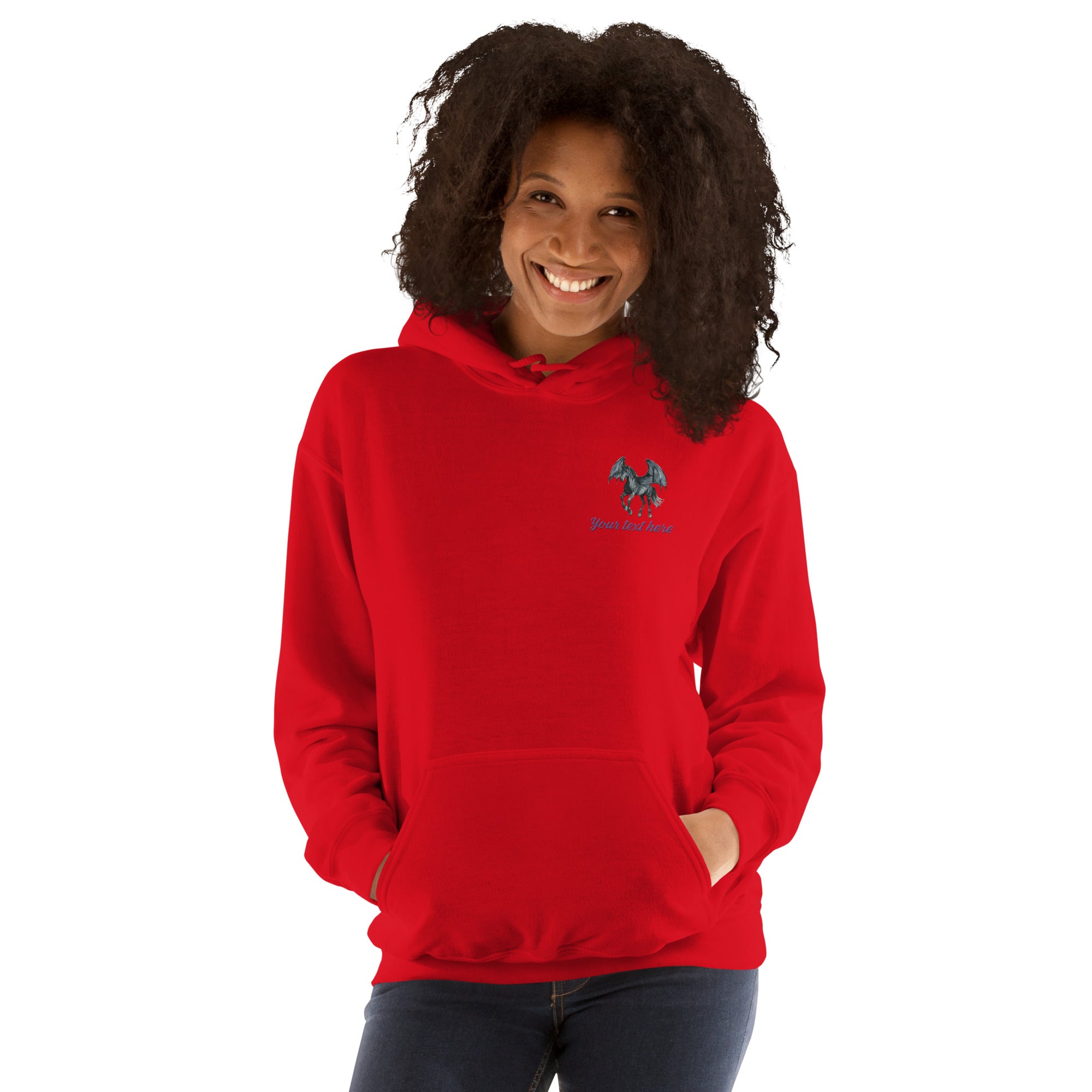Customizable Western Spooky Hoodie | Embroidered Front & Day of the Dead Cowgirl Back Design - view 12