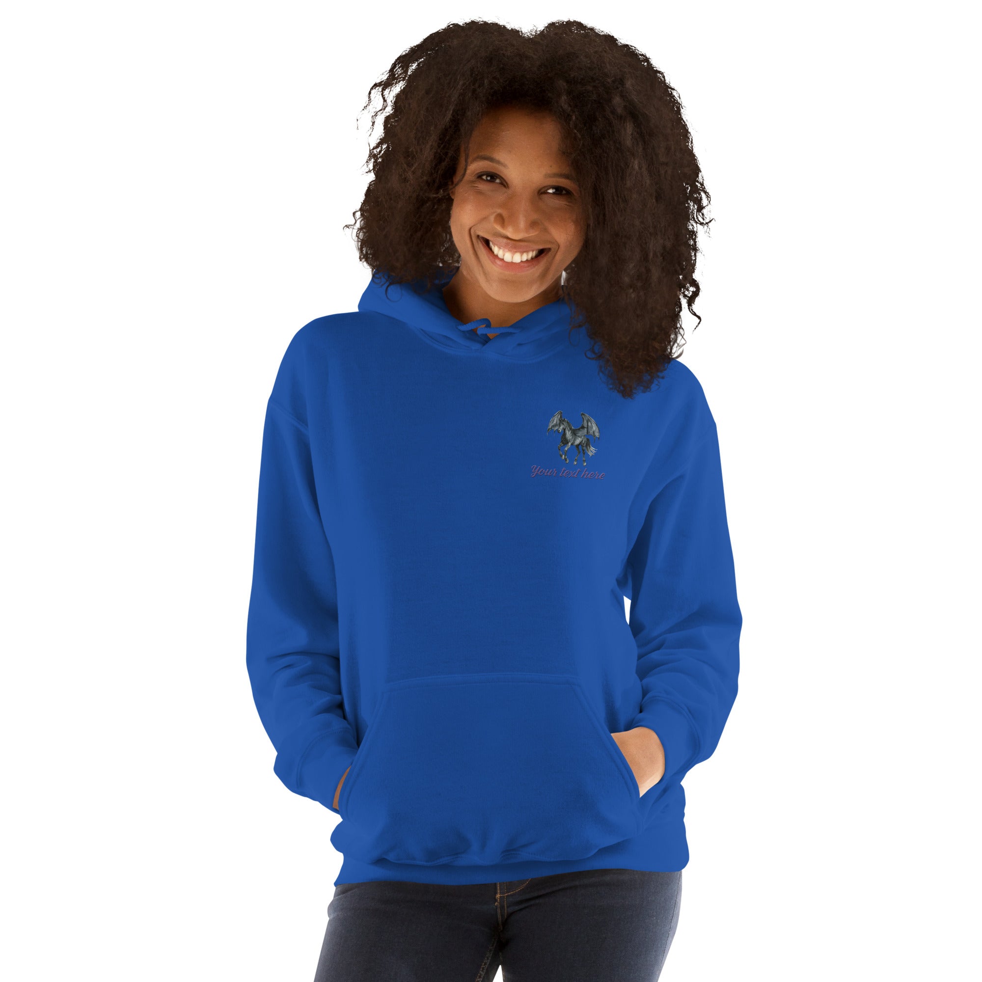 Customizable Western Spooky Hoodie | Embroidered Front & Day of the Dead Cowgirl Back Design - view 19