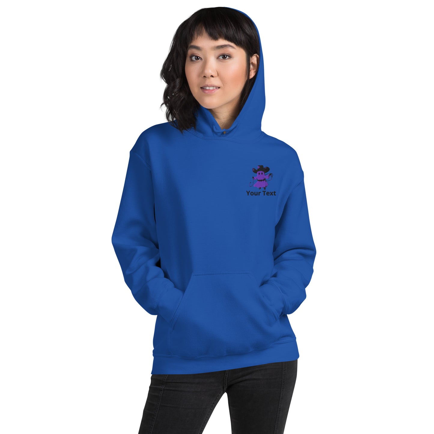 Customizable Western Halloween Hoodie | Embroidered Ghost Cowboy & Printed Pumpkin Cowboy