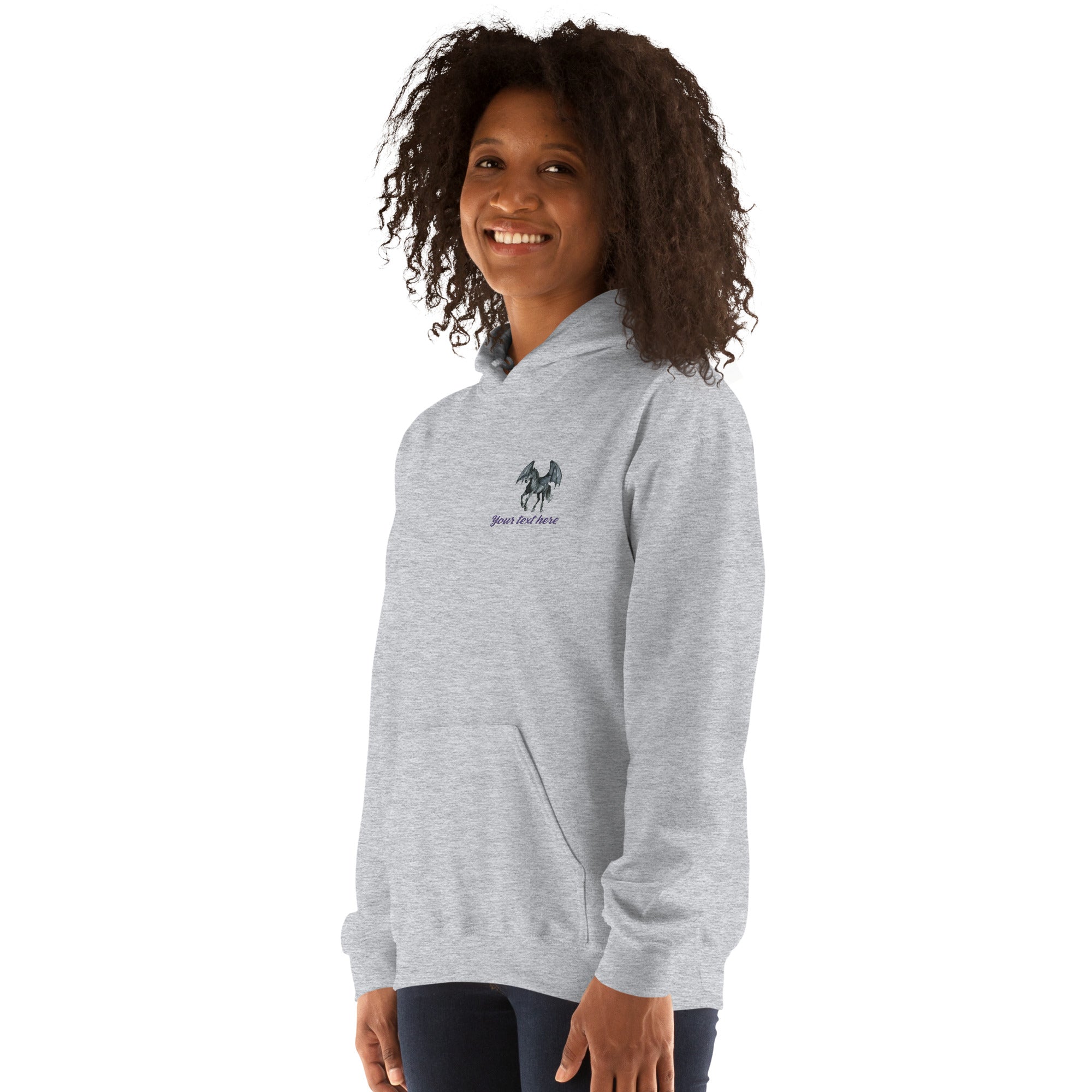 Customizable Western Spooky Hoodie | Embroidered Front & Day of the Dead Cowgirl Back Design - view 51