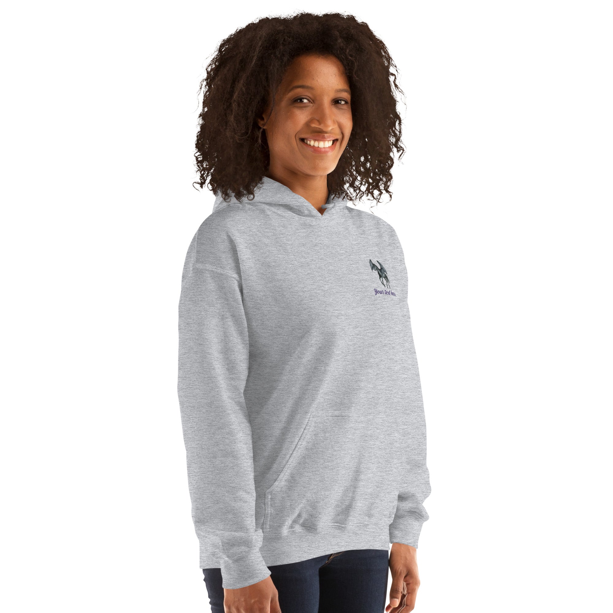 Customizable Western Spooky Hoodie | Embroidered Front & Day of the Dead Cowgirl Back Design - view 53