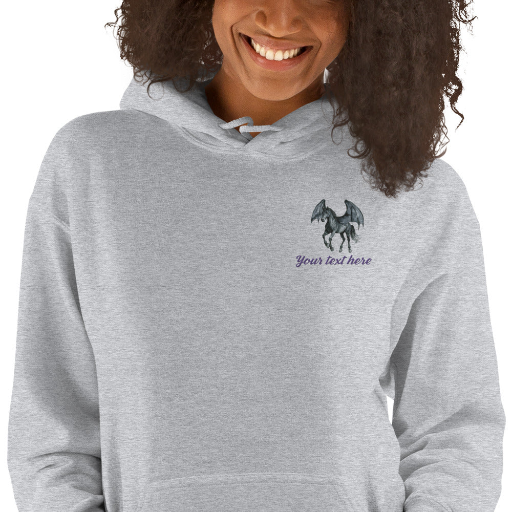 Customizable Western Spooky Hoodie | Embroidered Front & Day of the Dead Cowgirl Back Design - view 48
