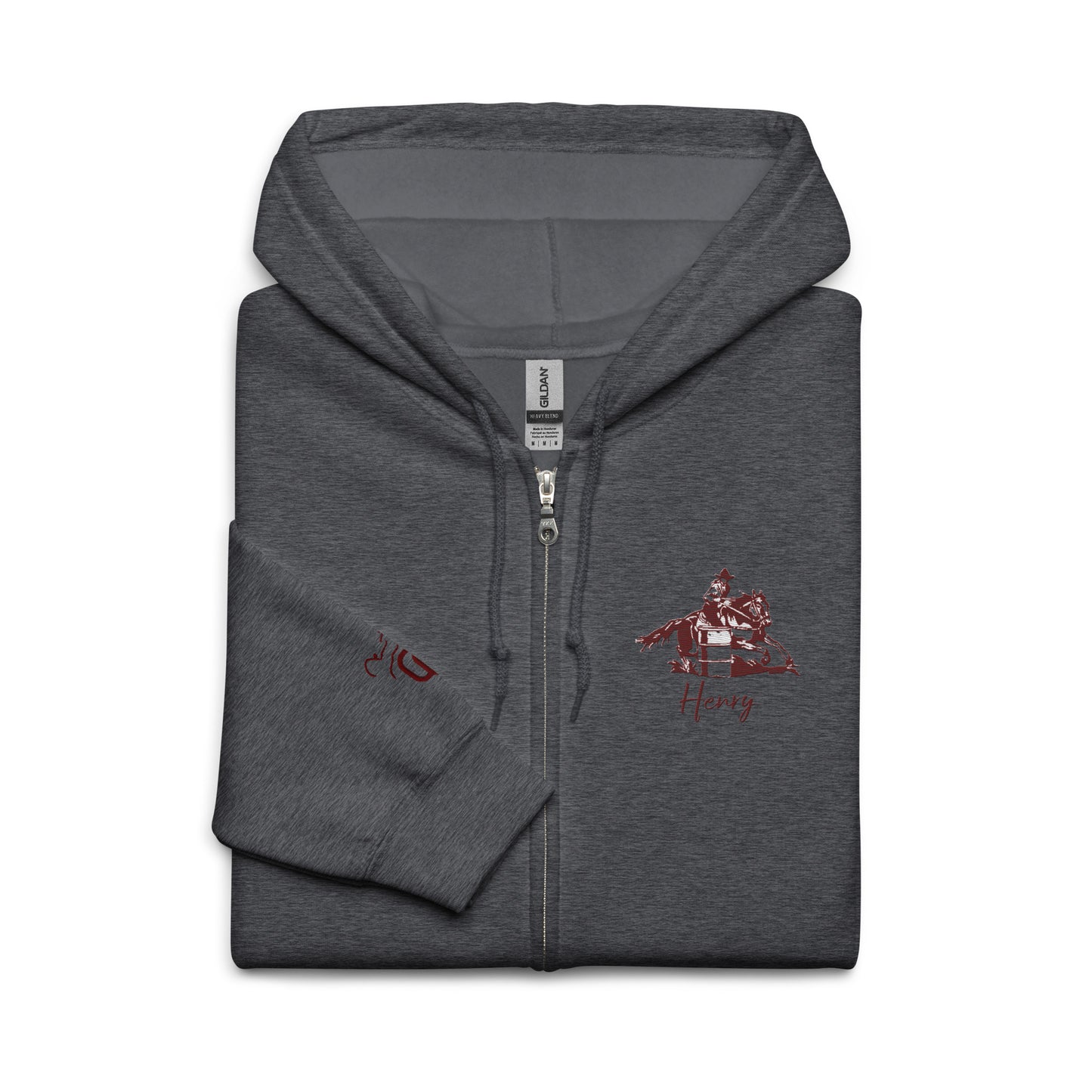 Barrel Racer - Happiness Comes at Full Speed - Unisex heavy blend zip hoodie